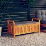 Maison chic - banc de rangement de jardin - banquette de jardin avec rangement avec coussin 126 cm bois ...