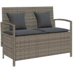 Maison chic - banc de rangement de jardin - banquette de jardin avec rangement avec coussin gris rsine ...