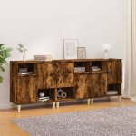Maison chic - buffets 3 pcs - lot de 3 meuble de rangement chêne fumé 60x35x70 cm bois d'ingénierie 314120 ... Maison chic - buffets 3 pcs - lot de 3 meuble de rangement chêne fumé 60x35x70 cm bois d'ingénierie 314120 ...