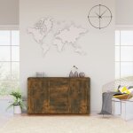 Maison chic - buffet, bahut, enfilade, armoire de cuisine chne fum 120x36x69 cm bois d'ingnierie pwfn89383 ...