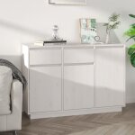 Maison chic - buffet, bahut, meubles de rangement, commodes blanc 110x34x75 cm bois massif de pin wfe986146 ...
