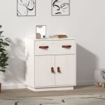 Maison chic - buffet, bahut, meubles de rangement, commodes blanc 65, 5x40x75 cm bois massif de pin wfe662156 ...