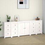 Maison chic - buffet, enfilade, armoire de cuisine blanc 230x35x80 cm bois massif de pin pwfn24307 design ... Maison chic - buffet, enfilade, armoire de cuisine blanc 230x35x80 cm bois massif de pin pwfn24307 design ...