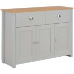 Maison chic - buffet, enfilade, armoire de cuisine gris 112x35x81 cm pwfn21248 design in