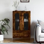 Maison chic - buffet haut, enfilade, armoire de cuisine chne fum 69, 5x31x115 cm bois d'ingnierie ...