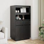 Maison chic - buffet haut, enfilade, armoire de cuisine noir 60x40x116, 5 cm bois massif de pin wfe196910 ... Maison chic - buffet haut, enfilade, armoire de cuisine noir 60x40x116, 5 cm bois massif de pin wfe196910 ...