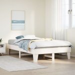 Maison chic - cadre de lit sans matelas - structure de lit blanc 120x190 cm bois de pin massif 390909 ...