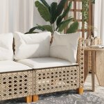 Maison chic - canap� d'angle de jardin avec coussins - salon de jardin sofa ext�rieur beige r�sine tress�e ...