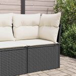 Maison chic - canap� d'angle de jardin avec coussins - salon de jardin sofa ext�rieur noir r�sine tress�e ...