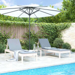 Maison chic - chaises longues lot de 2 - bain de soleil - transat de relaxation blanc 199, 5x60x74cm ...