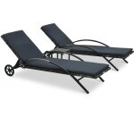 Maison chic - chaises longues - bain de soleil - transat de relaxation avec table r�sine tress�e anthracite ...