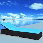 Maison chic - chaise longue avec coussin - bain de soleil - transat de relaxation r�sine tress�e noir ...