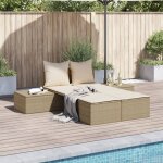 Maison chic - chaise longue double avec coussins - bain de soleil - transat de relaxation beige r�sine ...
