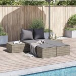 Maison chic - chaise longue double avec coussins - bain de soleil - transat de relaxation gris r�sine ...