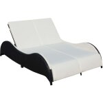 Maison chic - chaise longue double avec coussin - bain de soleil - transat de relaxation r�sine tress�e ...