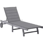 Maison chic - chaise longue de jardin avec coussin - bain de soleil - transat de relaxation gris bois ...