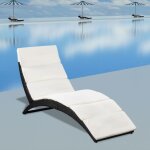 Maison chic - chaise longue pliable - bain de soleil - transat de relaxation avec coussin r�sine tress�e ...