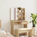 Coiffeuse avec miroir table de maquillage coiffeuse maquillage chêne sonoma 74, 5x40x141 cm dnbd13932 ... Coiffeuse avec miroir table de maquillage coiffeuse maquillage chêne sonoma 74, 5x40x141 cm dnbd13932 ...