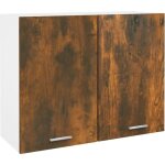 Elment haut de cuisine suspendue - meuble de cuisine haut chne fum 80x31x60 cm bois d'ingnierie chic ...