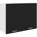 Elment haut de cuisine suspendue - meuble de cuisine haut noir 80x31x60 cm agglomr chic - 953763