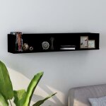 Maison chic - etag�re murale � cd, etag�re flottantes, meubles de rangement noir 100x18x18 cm agglom�r� ...