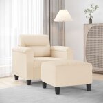 Maison chic - fauteuil avec repose - pied - chaise de relaxation - fauteuil relax beige 60 cm tissu microfibre ...