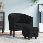 Maison chic - fauteuil avec repose - pied - chaise de relaxation - fauteuil relax noir velours 960904 ...