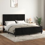 Maison chic - lit adulte - 160 x 200 cm, cadre de lit avec t�te de lit noir 160x200 cm velours pss54432 ...