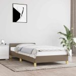 Maison chic - lit adulte - 80 x 200 cm, cadre de lit avec tte de lit, lit simple taupe 80x200 cm, tissu ...