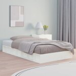 Maison chic - lit double - 120 x 190 cm, cadre de lit, lit adulte blanc petit double bois massif jkf282972 ...