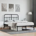 Maison chic - lit double - 120 x 190 cm, cadre de lit, lit adulte mtal avec tte de lit noir 120x190 ...