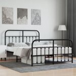 Maison chic - lit double - 140 x 190 cm, cadre de lit, lit adulte métal avec tête de lit / pied de lit ... Maison chic - lit double - 140 x 190 cm, cadre de lit, lit adulte métal avec tête de lit / pied de lit ...