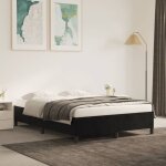 Maison chic - lit double - 140x190 cm, lit adulte et enfants, cadre de lit sans matelas noir velours ...