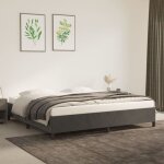 Maison chic - lit double - 200x200 cm, lit adulte et enfants, cadre de lit sans matelas gris fonc velours ...