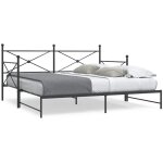 Maison chic - lit de jour avec gigogne sans matelas - canapé - lit noir 100x200 cm acier 989130 Maison chic - lit de jour avec gigogne sans matelas - canapé - lit noir 100x200 cm acier 989130