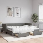 Maison chic - lit de jour avec gigogne et tiroirs - canap� - lit avec rangement sans matelas 90x190 cm ...