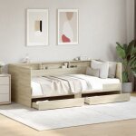 Maison chic - lit de jour avec tiroirs sans matelas - canap� - lit avec rangement ch�ne sonoma 90x190 ...