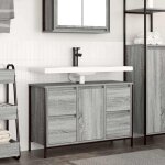 Maison chic - meuble sous - vasque avec tiroirs - meuble de salle de bain sonoma gris 90x34, 5x60cm 224390 ...