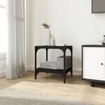 Maison chic - meuble tv, banc tv, armoire de rangement noir 40x33x41 cm bois d'ingnierie et acier fr928194 ...