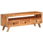 Maison chic - meuble tv - banc tv - meuble tl 110x30x40 cm bois d'acacia massif 341698