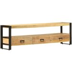 Maison chic - meuble tv - banc tv - meuble t�l� 150x30x45 cm bois solide de manguier 670997