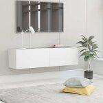 Maison chic - meuble tv - banc tv - meuble t�l� blanc 120x30x30 cm bois d'ing�nierie 619001