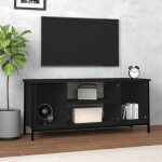 Maison chic - meuble tv - banc tv - meuble t�l� noir 102x35x45 cm bois d'ing�nierie 499967
