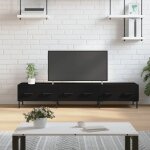 Maison chic - meuble tv - banc tv - meuble t�l� noir 150x36x30 cm bois d'ing�nierie 808255