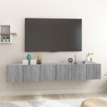 Maison chic - meuble tv - banc tv - meuble t�l� suspendu gris sonoma 3 pcs 60x30x30 cm bois d'ing�nierie ...