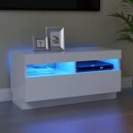Maison chic - meuble tv avec led - banc tv - meuble t�l� avec lumi�re led blanc 80x35x40 cm 348780