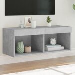 Maison chic - meuble tv avec led - banc tv - meuble télé avec lumière led gris béton 80x30x30 cm 471661 ... Maison chic - meuble tv avec led - banc tv - meuble télé avec lumière led gris béton 80x30x30 cm 471661 ...