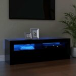 Maison chic - meuble tv avec led - banc tv - meuble t�l� avec lumi�re led noir 120x35x40 cm 810784