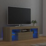 Maison chic - meuble tv avec lumires led, banc tv, armoire de rangement chne sonoma 120x35x40 cm lww48587 ...