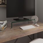 Maison chic - meuble tv, pour moniteur, armoire tv 60x25x11 cm verre transparent con777103 design in